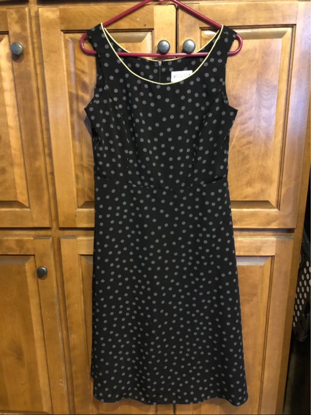 Studio I Womens Black White Polka Dot Midi Dress Great Condition size 8. Cute